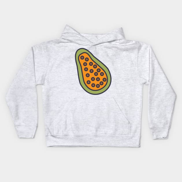 Cute Papaya Kids Hoodie by Jonathan Wightman